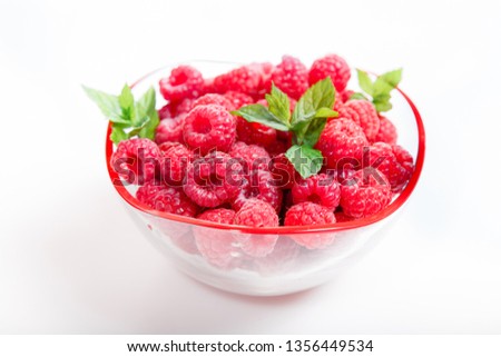 Similar – Frische Himbeeren in einem kleinen Metalleimer