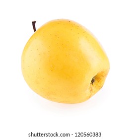 Ripe Yellow Apple Isolated On White