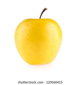 Ripe Yellow Apple Isolated On White