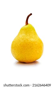 Ripe yellow Packham pear, also Packham’s Triumph, isolated on white background - Shutterstock ID 2162646409