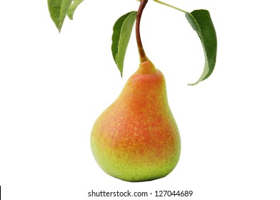 Ripe yellow pear on white background. - Shutterstock ID 127044689