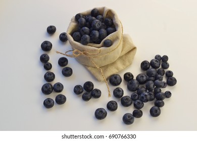 Ripened Blueberry And Gunny Sac
