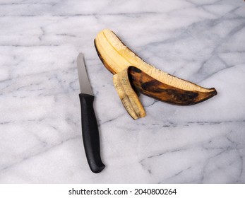  Ripened Plantain Peeled With Paring Knife 