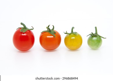 Ripening cherry tomatoes, 4; isolated