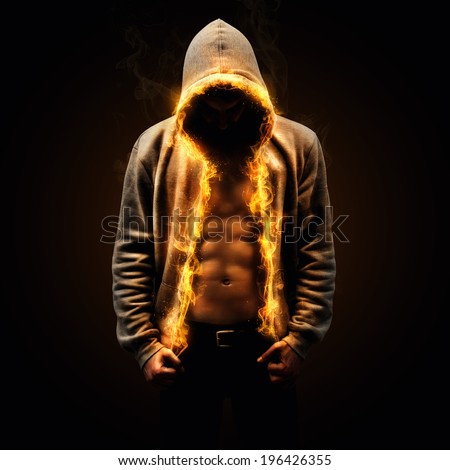 Similar – Image, Stock Photo Anonymous person with burning stick