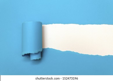 Ripped Blue Paper With Space For Text