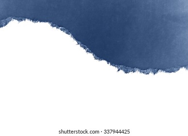 Ripped Blue  Paper, Space For Text