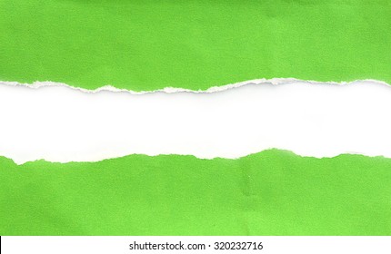 Ripped Green Paper, Space For Copy