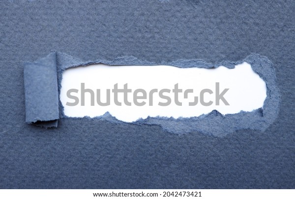 Ripped pieces of blue paper isolated on white\
background. Paper piece torn edge. Rip sheet paper tears. Copy\
space, frame, banner, trend\
2021