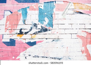 Ripped Street Poster White Brick Wall Background 