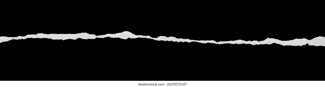 ripped torn paper edges isolated with clipping path on black background