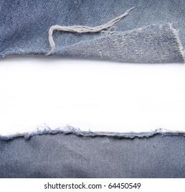 Ripped Vintage Jeans Texture With Blank Space For Text