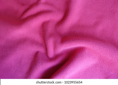 Rippled Bright Ruby Red Polar Fleece Fabric