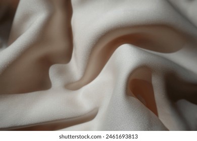 Rippled simple unprinted light beige rayon fabric