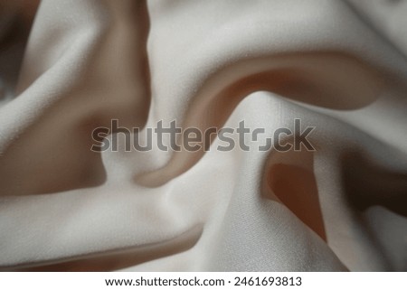 Rippled simple unprinted light beige rayon fabric
