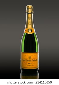 Rishon Le Zion, Israel - December 3, 2012: One bottle of Veuve Clicquot Ponsardin Brut 12% 750ml. Veuve Clicquot Brut Yellow Label Champagne is imported from France