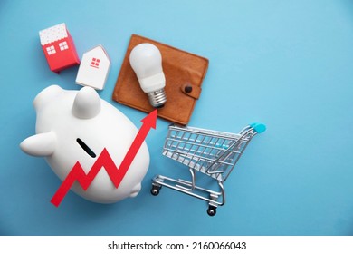 Rising cost of living. inflation financial crisis background - Shutterstock ID 2160066043