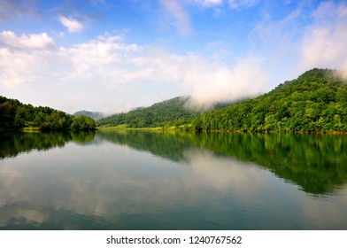 Rising Morning Mist, Burnsville Lake, Braxton County, West Virginia, USA