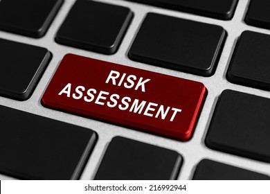 Risk Assessment Red Button On Keyboard, Business Concept