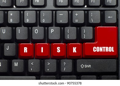 Risk Control Word On Red And Black Keyboard Button