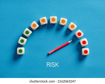 Risk Level Meter Indicating High Level Of Risk.