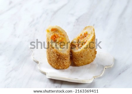 Risoles Ragout, Various Indonesian Thin Crepes with Creamy Vegetable Inside, Coating with Egg and Bread Crums and Depp Fried