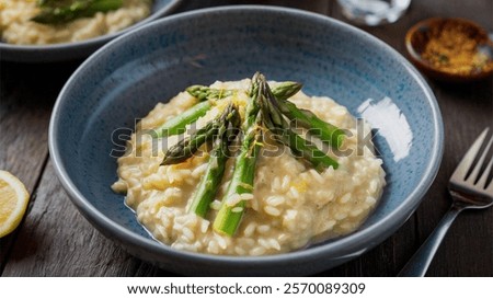 Risotto con Asparagi - Risotto with Asparagus: Creamy risotto with tender asparagus tips and a hint of lemon zest.