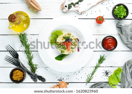 Similar – Foto Bild Hähnchenspieße mit Zucchini und Paprika zubereiten