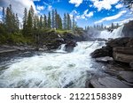 Ristafallet waterfall in the western part of Jamtland is listed as one of the most beautiful waterfalls in Sweden.