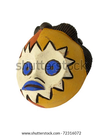 Ritual mask monkey ghost made of clay
