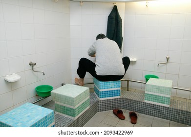 Ritual Purification, Or Ablution In A Mosque.  France. 