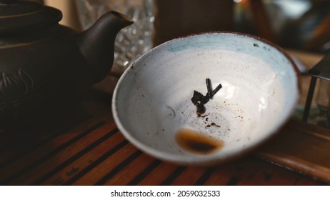 Ritual Of Reading From Tea Leaves, Leaves Are In Shape Of Chamois