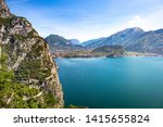 Riva del Garda as seen from Pregasina. Trentino Alto Adige, Italy.