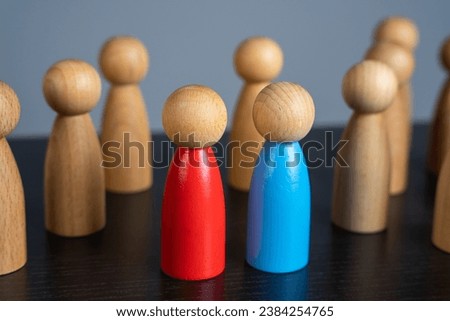 Rivalry between two leaders. Resolving disputes and conflicts. Political debate. Find consensus. Candidate for leadership competition.