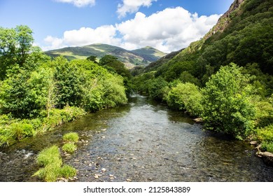 The River Afon Glaslyn Running Through Beddgelert, Snowdonia, Wales