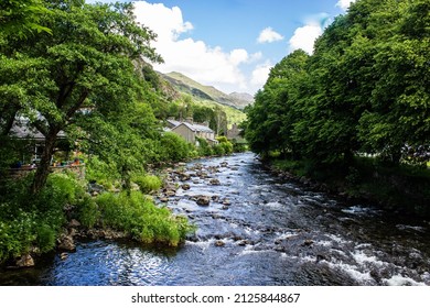 The River Afon Glaslyn Running Through Beddgelert, Snowdonia, Wales