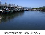River Asian fishing village China Thai southeast rural suburb                                