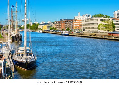 River Aura In Turku. Finland, Scandinavia, Europe