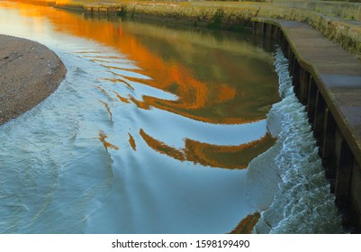 River Axe In Devon At Sunrise