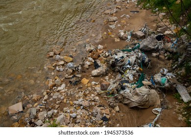 River Bank In Lebanon Full Of Garbage