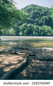 River Beach In West Virginia New River Gorge