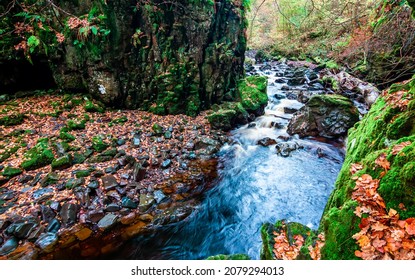 The River Calder Runs Part Of Its Short Course The A Gully Before The Renfrewshire Viliage Of Lochwinnoch.