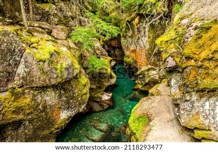 River canyon in the mountains among the rocks. River canyon scene. River canyon view. River canyon in mountains
