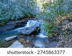 River cascade in a mountain setting