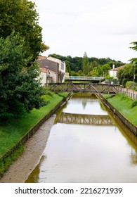 River Channel In Village Of Talmont In Vendee France