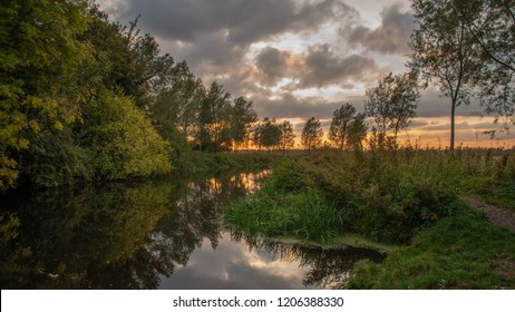 River Chelmer In Essex At Sunset