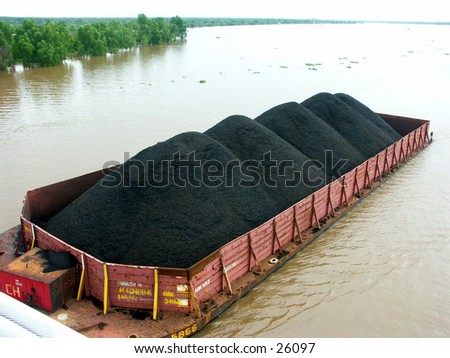 River Coal transportation, using barge/scow.