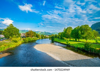 River Conwy In Llanrwst. Snowdon. North Wales