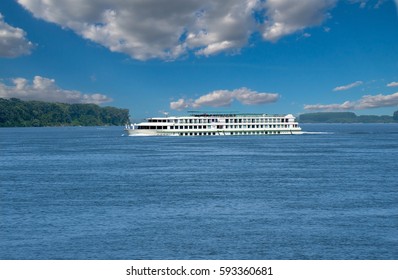 River Cruise Along The Danube River In Europe.