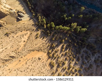River In The Desert, Aerial View. Texture